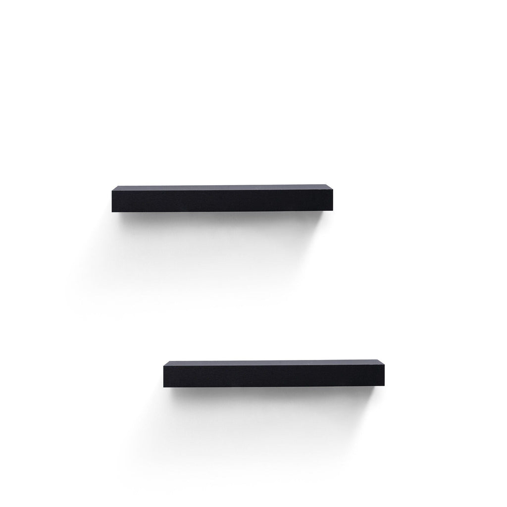 LED Black Floating Shelves - Stylish Storage Solution - Task & Tether