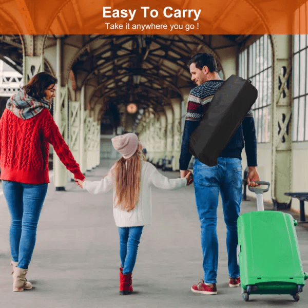 Folding Camp Table with Large Storage and Carrying Bags, for Picnic, Party, 37"x 22" - Task & Tether