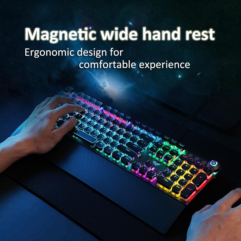 Retro Square Glowing Keycaps Backlit Gaming Mechanical Keyboard - Task & Tether