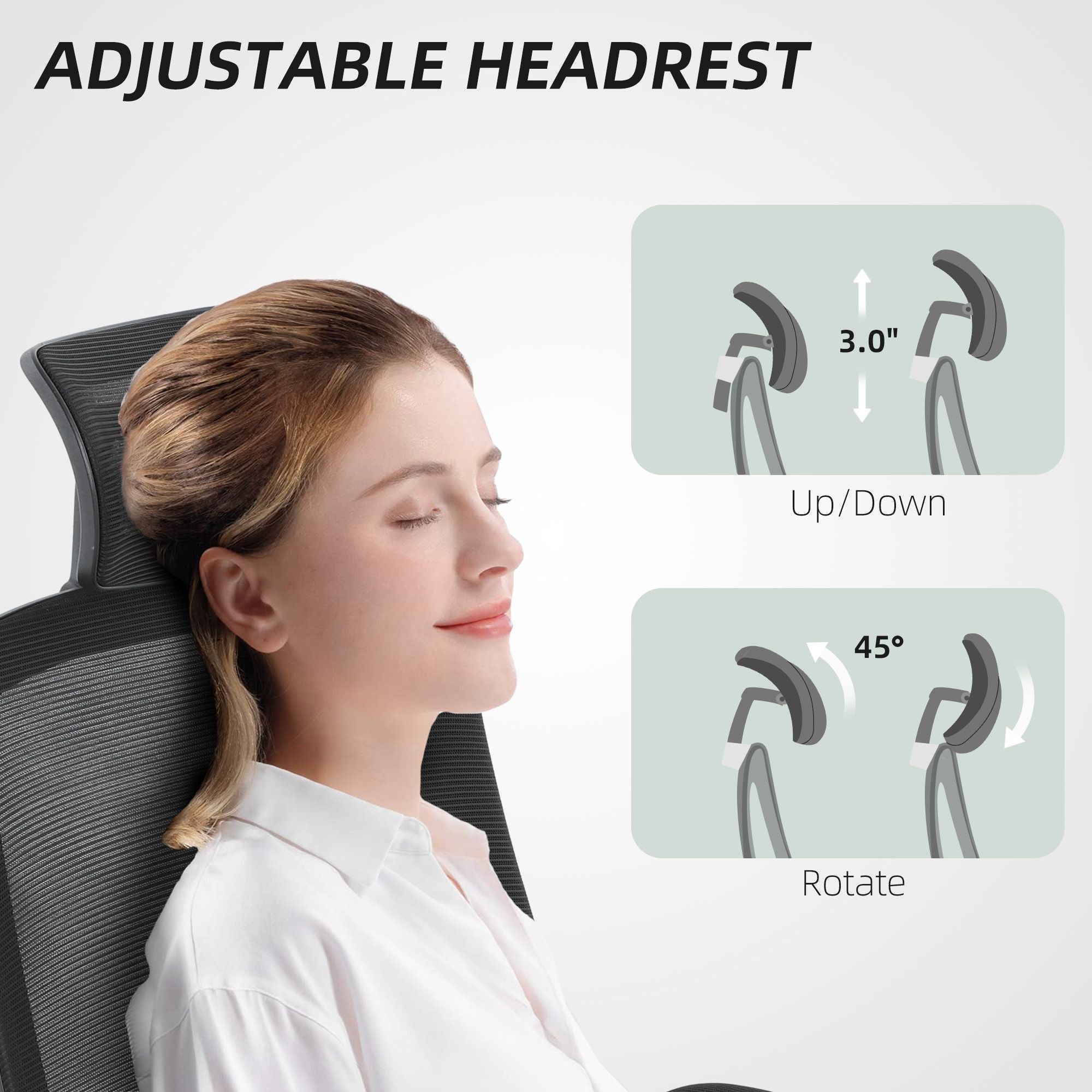 Adjustable Ergonomic Office Chair with Armrests, Headrest & Lumbar Support - Task & Tether