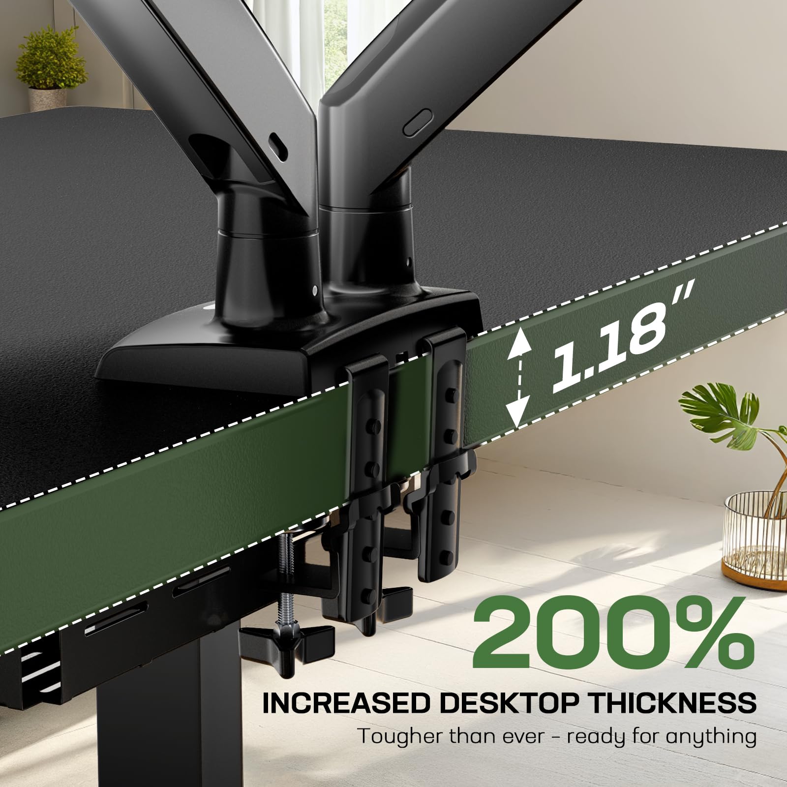 Height Adjustable Electric Standing Desk, Sit Stand Desk with Thickened Tabletop for Home Office - Task & Tether