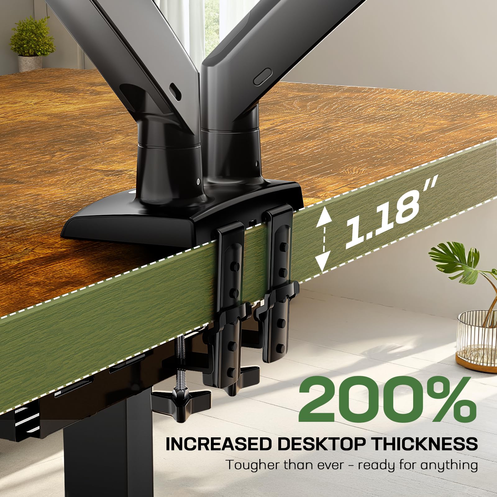 Height Adjustable Electric Standing Desk, Sit Stand Desk with Thickened Tabletop for Home Office - Task & Tether