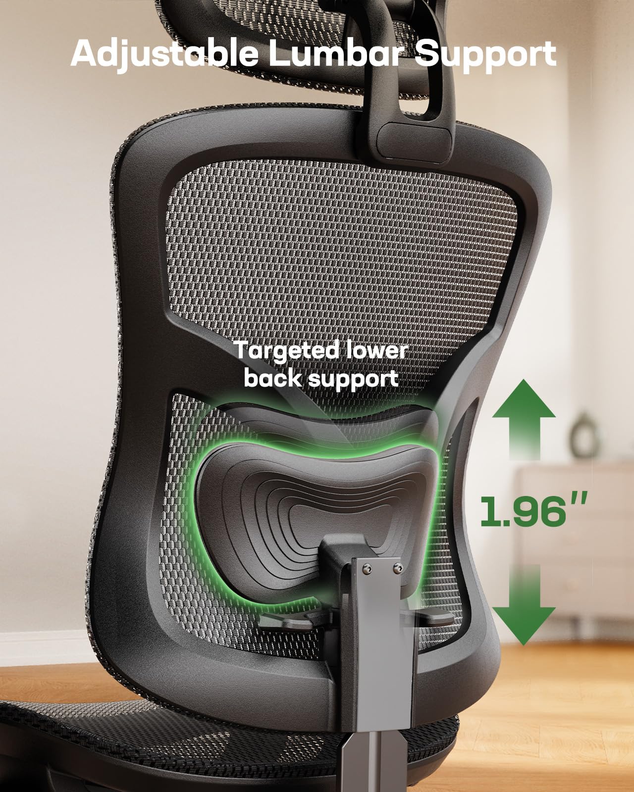 ComfortPro Ergonomic Office Chair: High Back Mesh with Adjustable Lumbar Support - Task & Tether