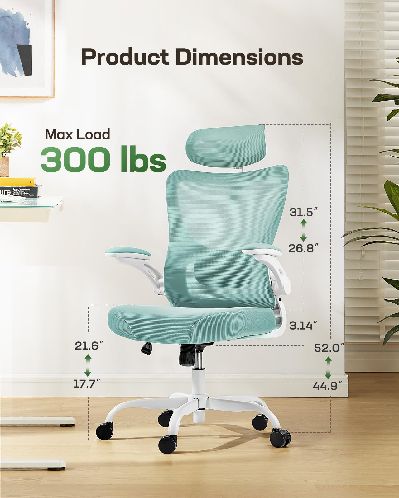 ComfortPro Ergonomic Office Chair: High Back Mesh with Adjustable Lumbar Support - Task & Tether