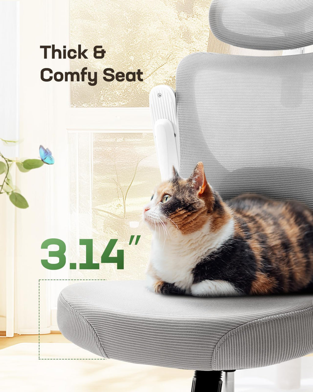 ComfortPro Ergonomic Office Chair: High Back Mesh with Adjustable Lumbar Support - Task & Tether