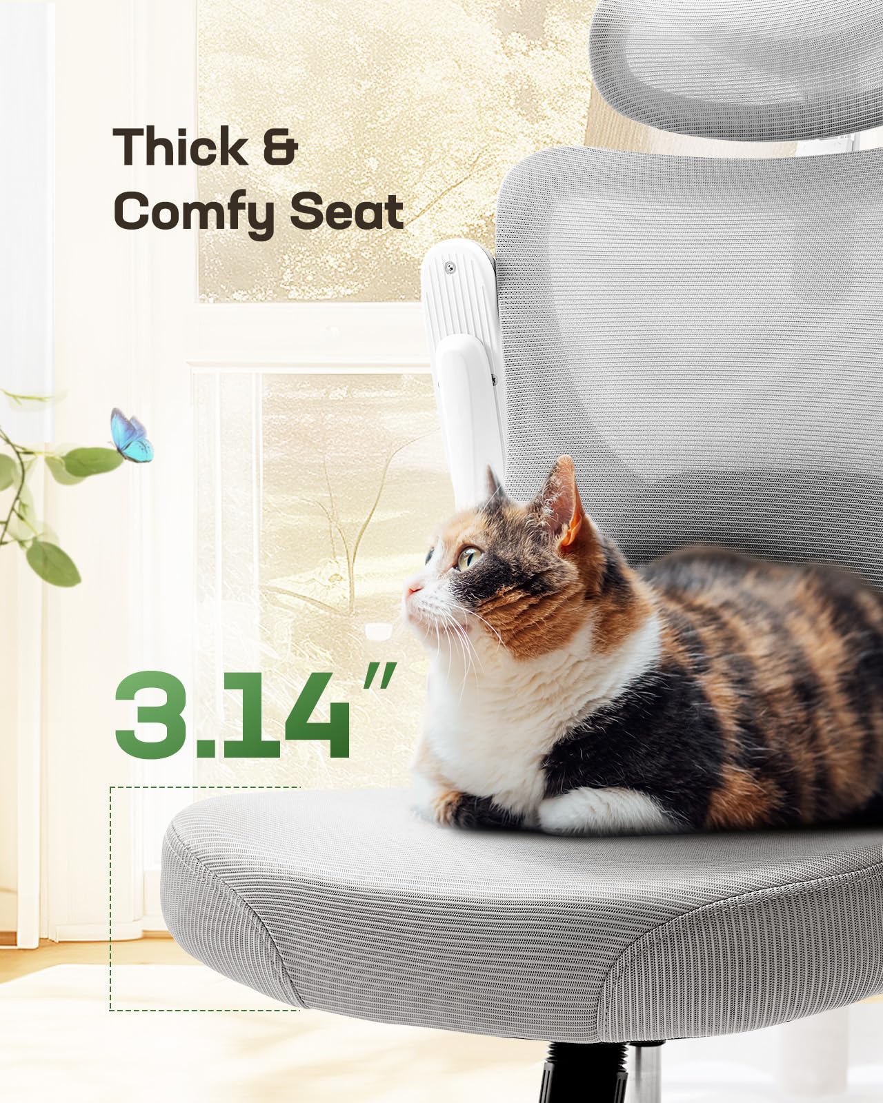 ComfortPro Ergonomic Office Chair: High Back Mesh with Adjustable Lumbar Support - Task & Tether