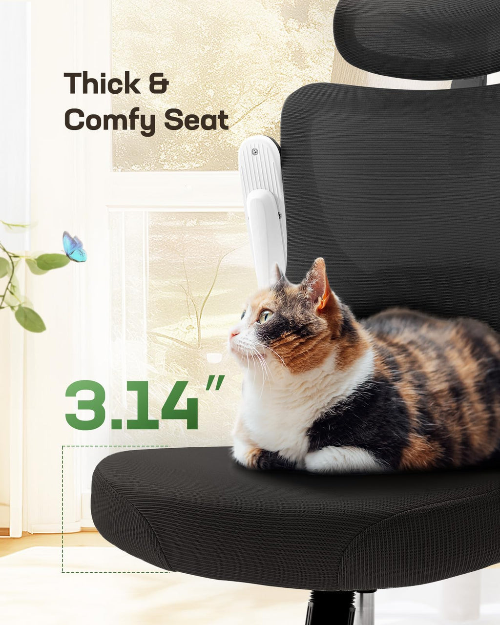 ComfortPro Ergonomic Office Chair: High Back Mesh with Adjustable Lumbar Support - Task & Tether