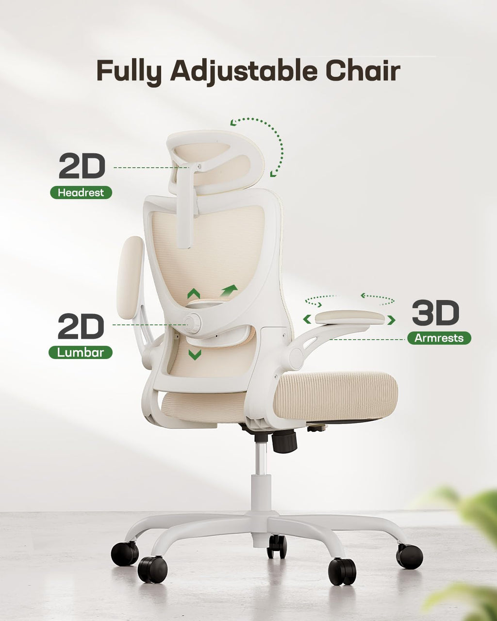 ComfortPro Ergonomic Office Chair: High Back Mesh with Adjustable Lumbar Support - Task & Tether