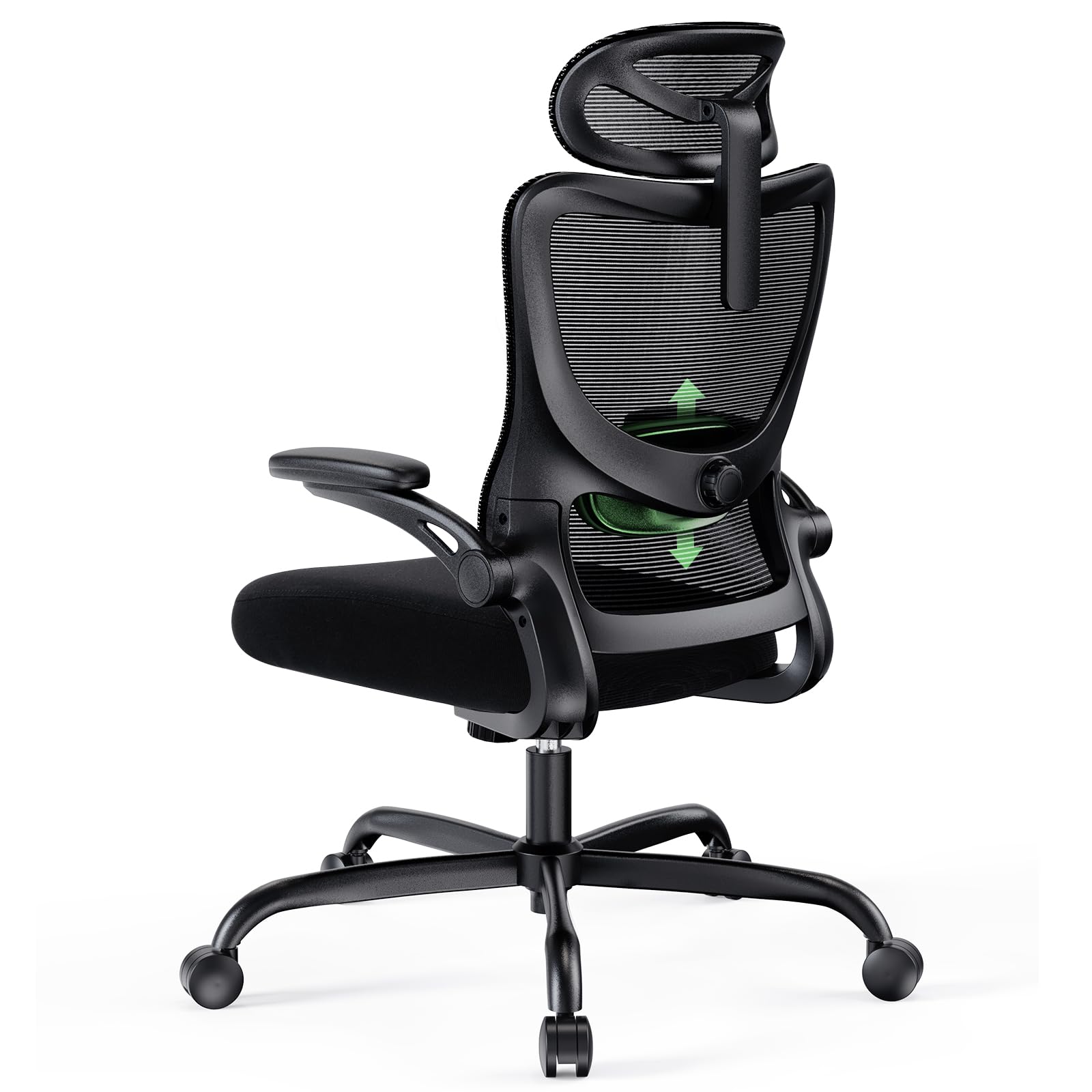 ComfortPro Ergonomic Office Chair: High Back Mesh with Adjustable Lumbar Support - Task & Tether