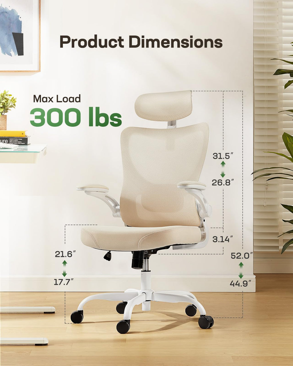ComfortPro Ergonomic Office Chair: High Back Mesh with Adjustable Lumbar Support - Task & Tether