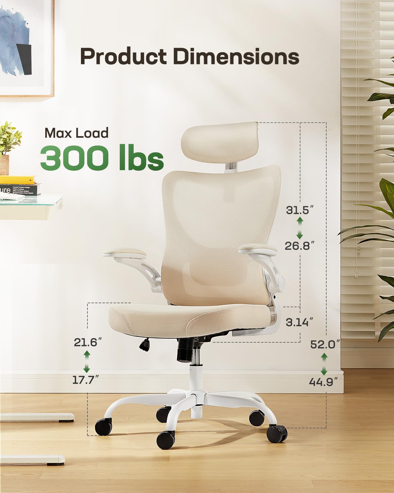ComfortPro Ergonomic Office Chair: High Back Mesh with Adjustable Lumbar Support - Task & Tether