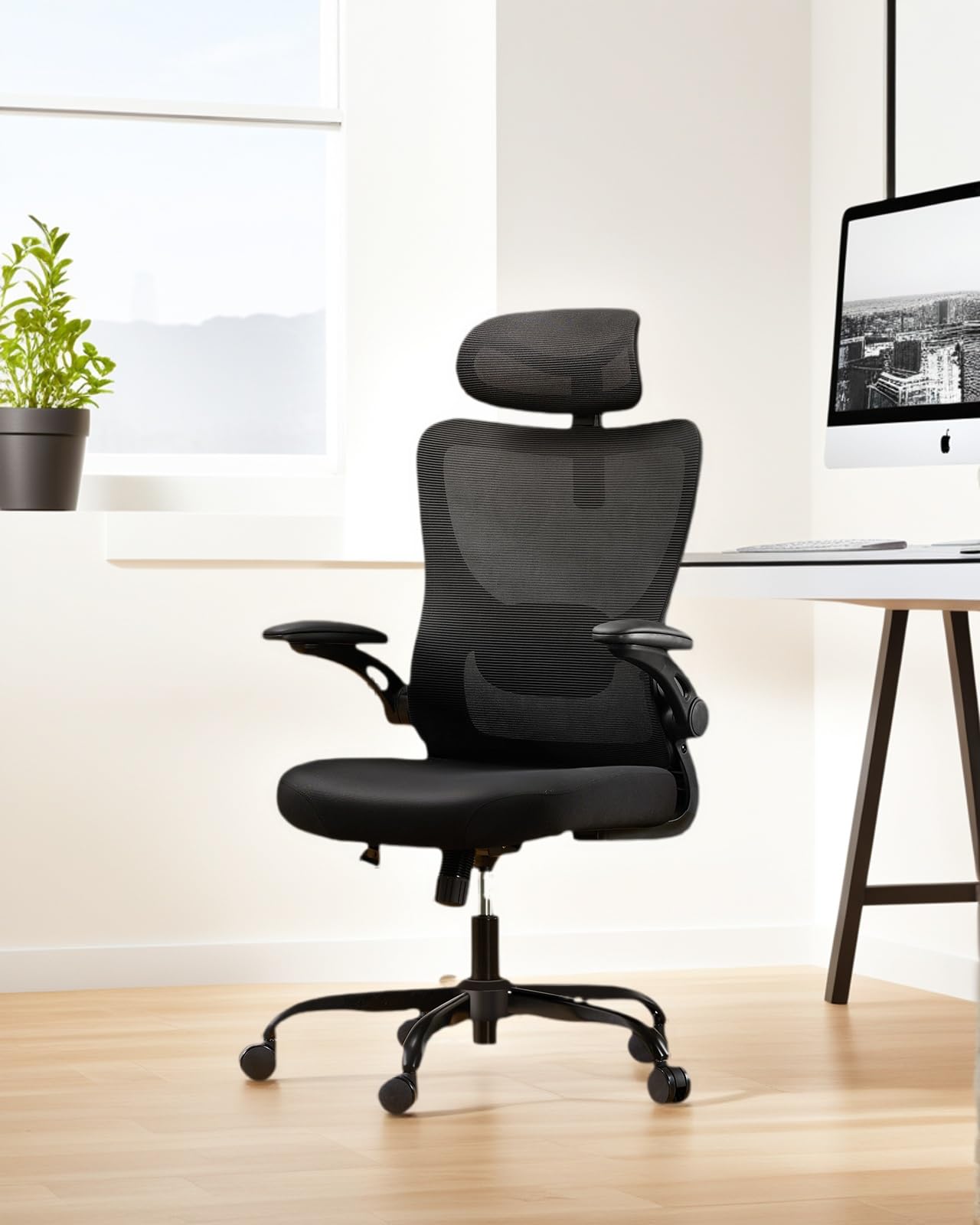 ComfortPro Ergonomic Office Chair: High Back Mesh with Adjustable Lumbar Support - Task & Tether