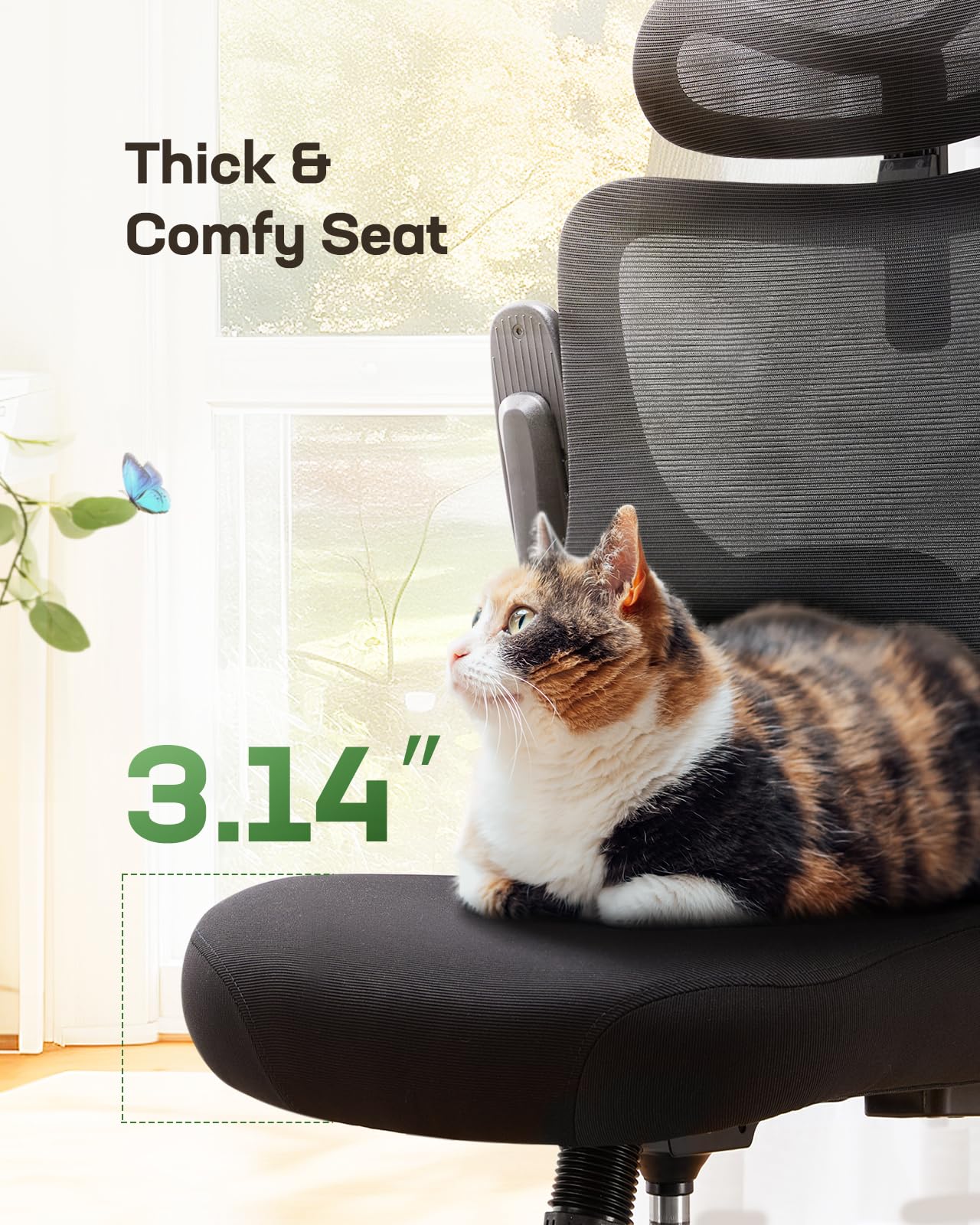 ComfortPro Ergonomic Office Chair: High Back Mesh with Adjustable Lumbar Support - Task & Tether