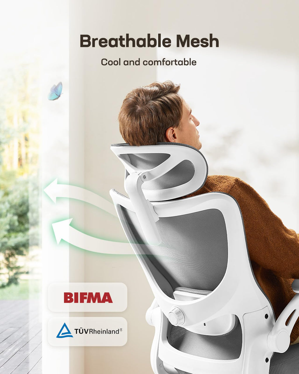 ComfortPro Ergonomic Office Chair: High Back Mesh with Adjustable Lumbar Support - Task & Tether