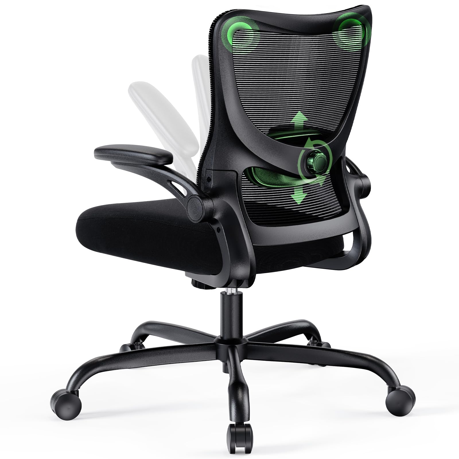 ComfortPro Ergonomic Office Chair: High Back Mesh with Adjustable Lumbar Support - Task & Tether