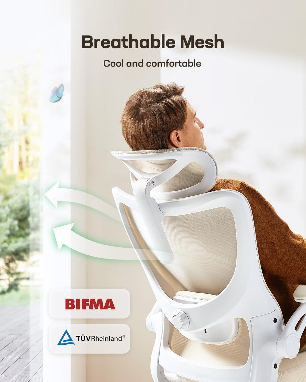 ComfortPro Ergonomic Office Chair: High Back Mesh with Adjustable Lumbar Support - Task & Tether