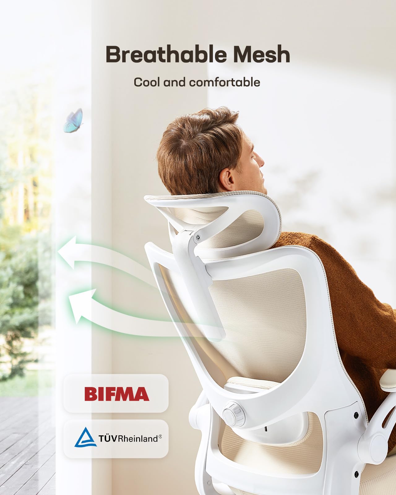 ComfortPro Ergonomic Office Chair: High Back Mesh with Adjustable Lumbar Support - Task & Tether