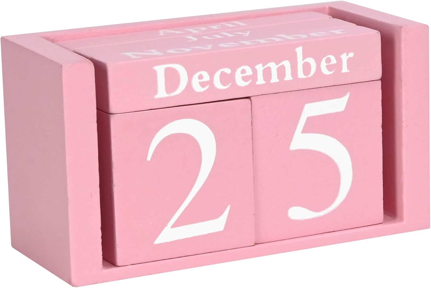 MICKYU Wooden Desk Calendar | Cute Office Desk Accessories Pink Room Decor for Women - Task & Tether
