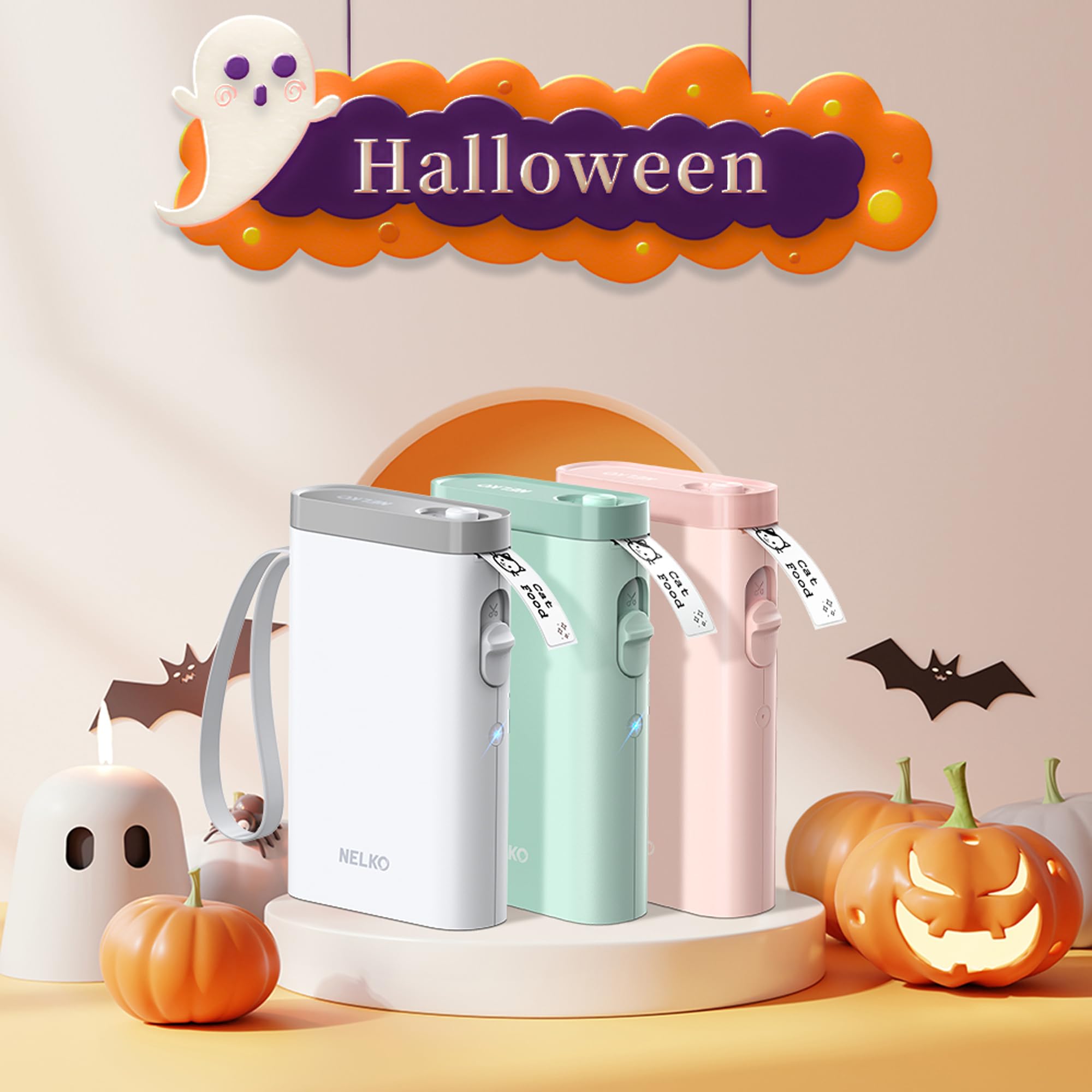 Nelko Wireless Bluetooth Label Maker Printer with Templates, White - Task & Tether