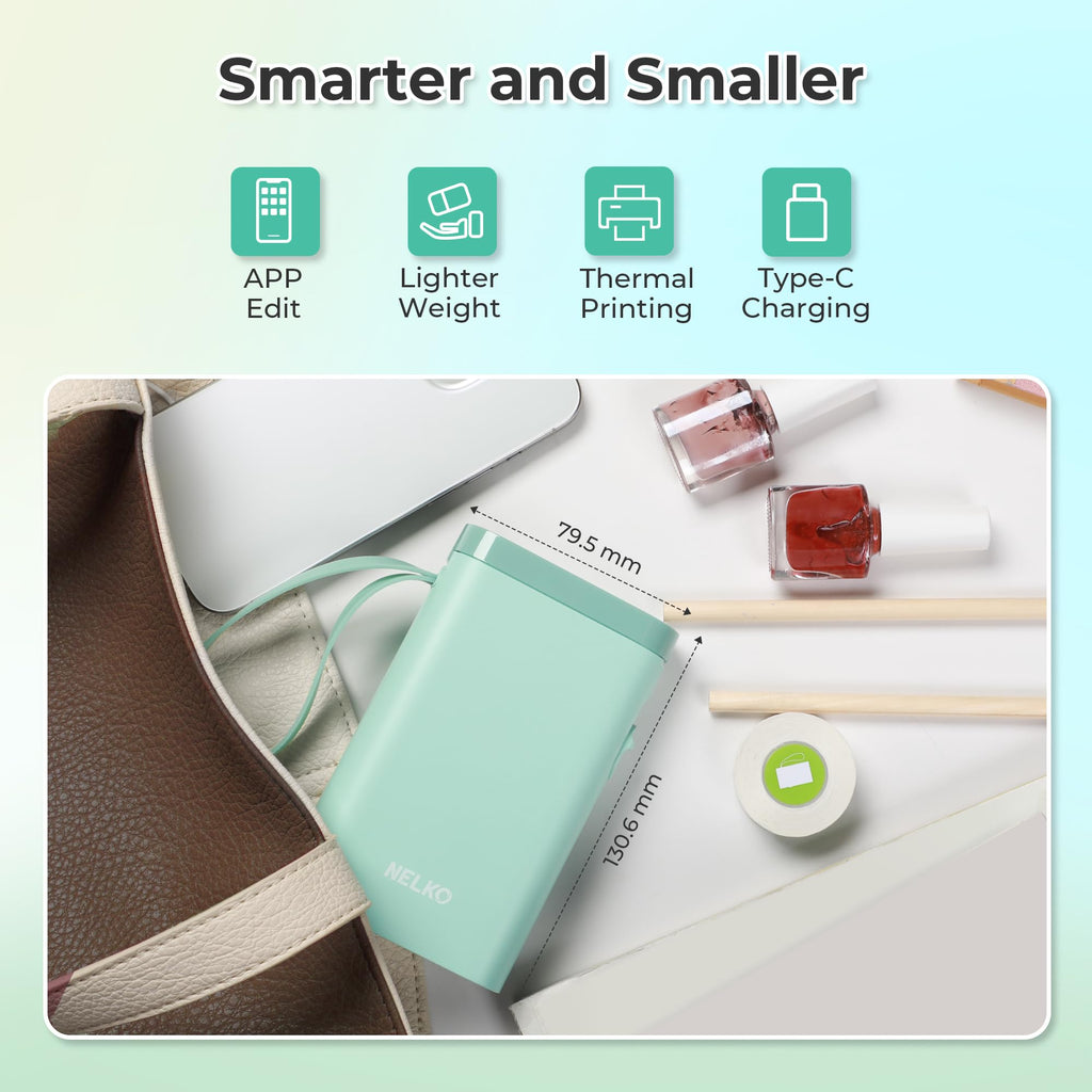 Nelko Wireless Bluetooth Label Maker Printer with Templates, White - Task & Tether