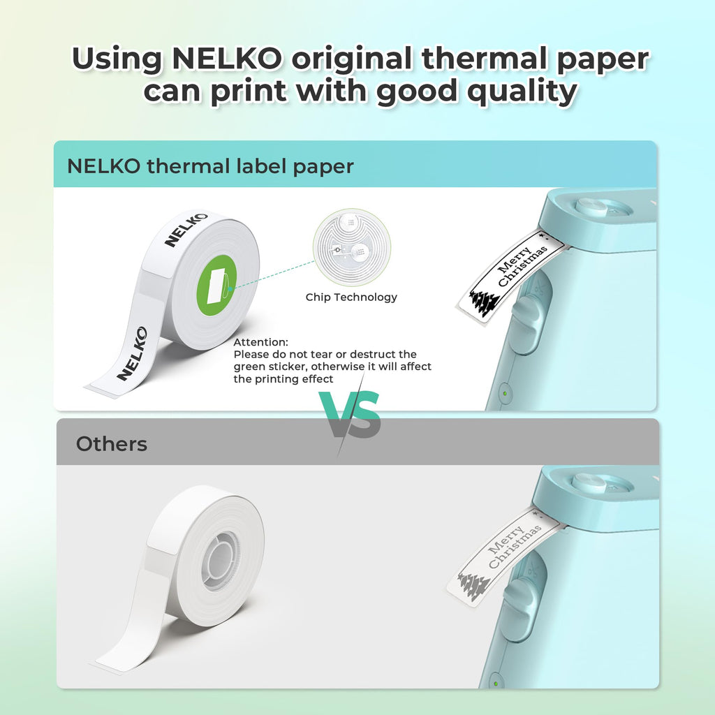 Nelko Wireless Bluetooth Label Maker Printer with Templates, White - Task & Tether