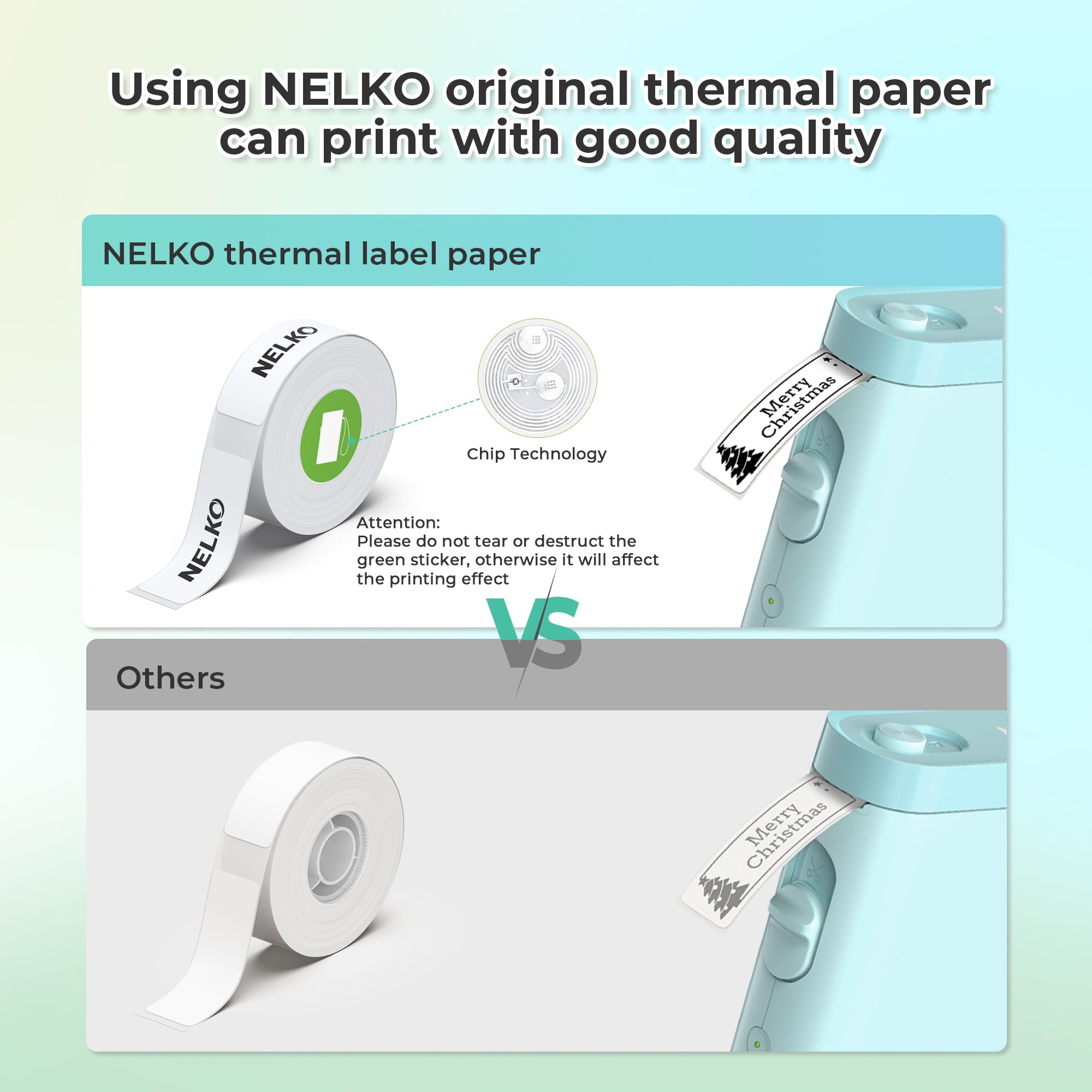Nelko Wireless Bluetooth Label Maker Printer with Templates, White - Task & Tether
