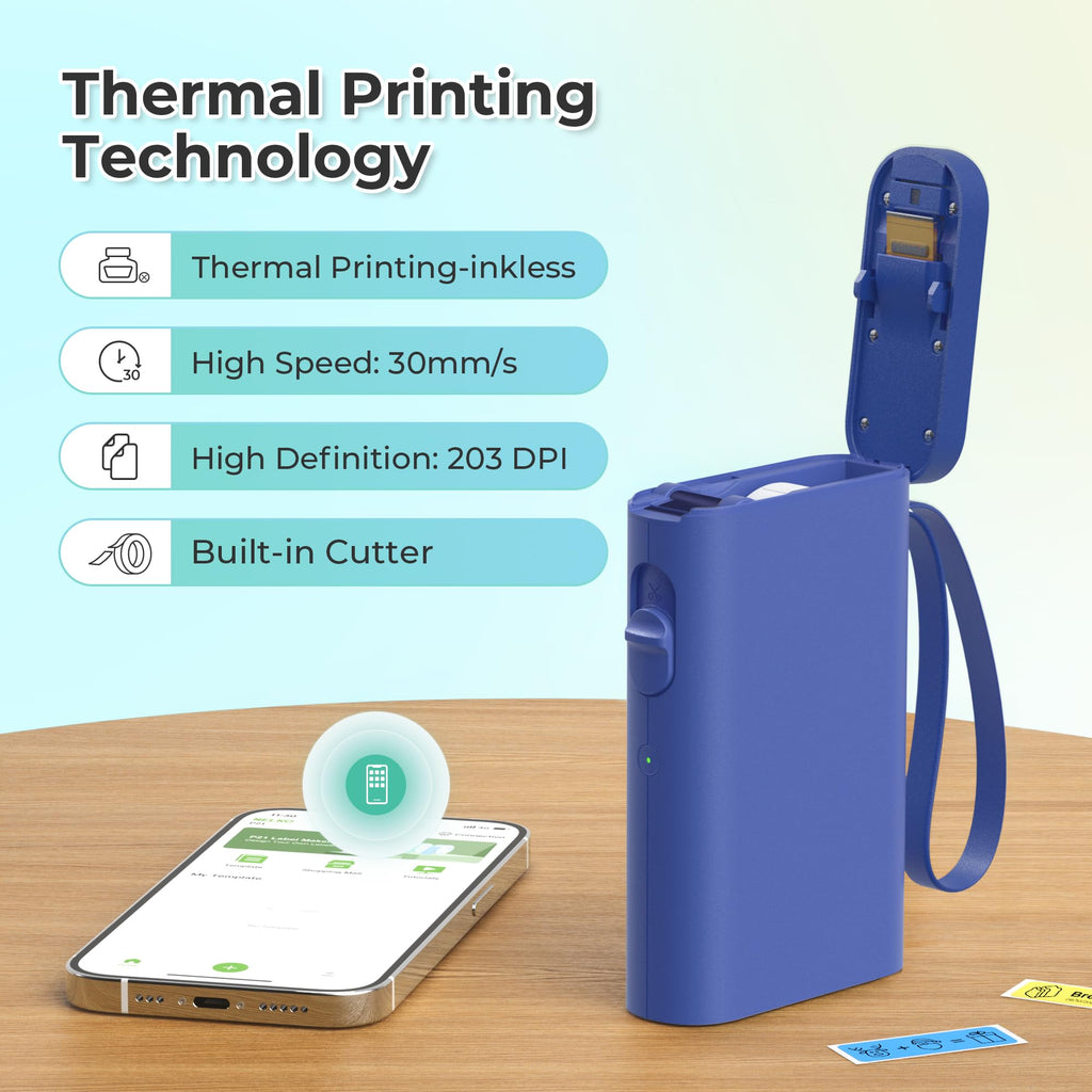 Nelko Wireless Bluetooth Label Maker Printer with Templates, White - Task & Tether