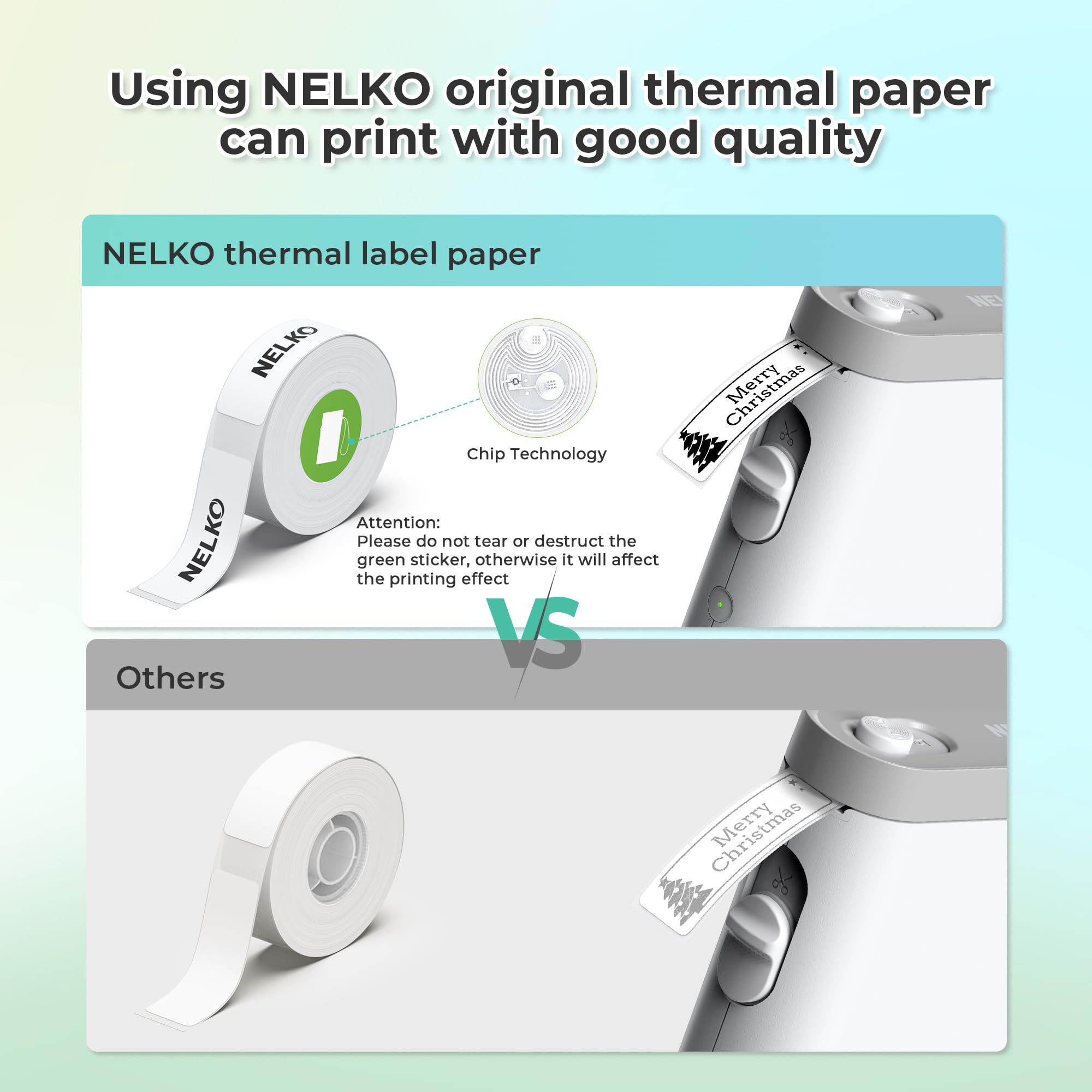 Nelko Wireless Bluetooth Label Maker Printer with Templates, White - Task & Tether