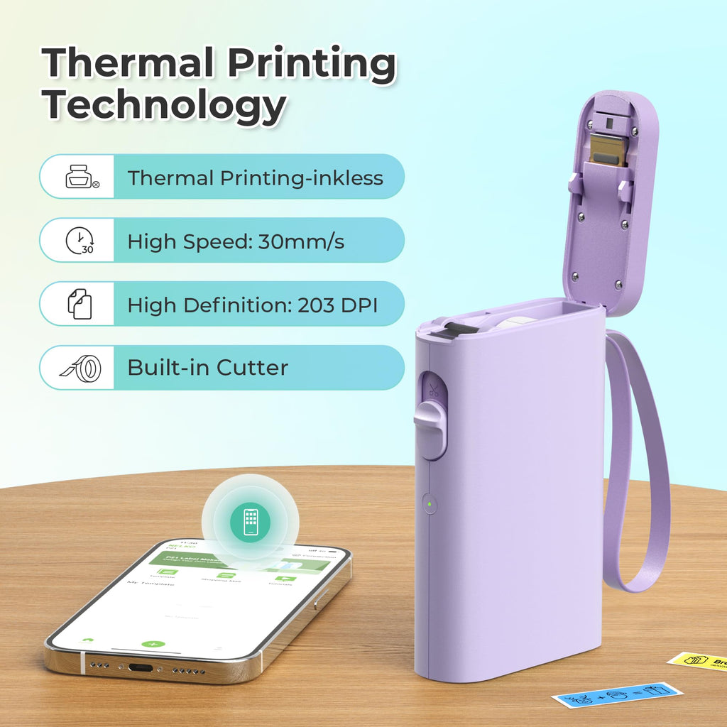 Nelko Wireless Bluetooth Label Maker Printer with Templates, White - Task & Tether