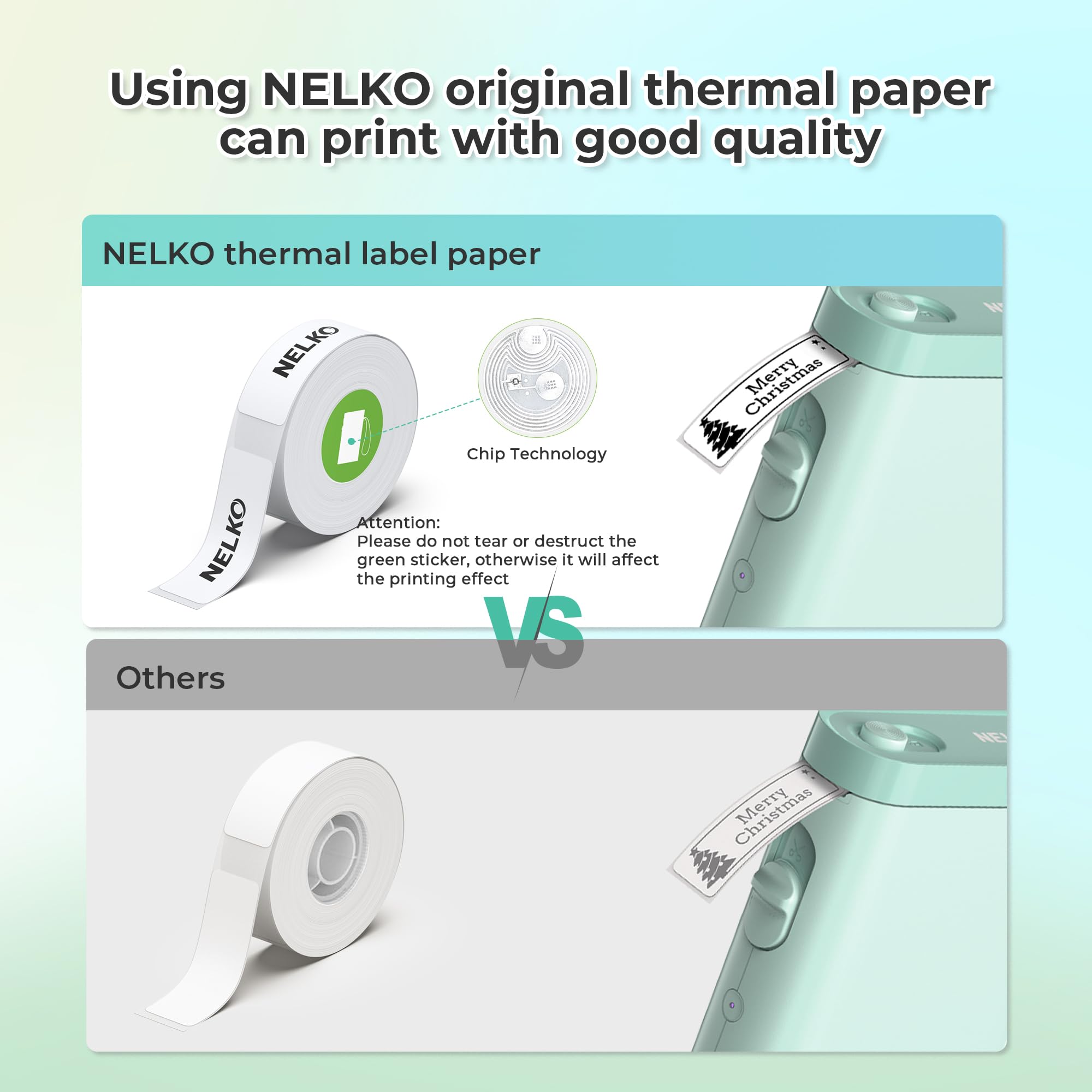 Nelko Wireless Bluetooth Label Maker Printer with Templates, White - Task & Tether