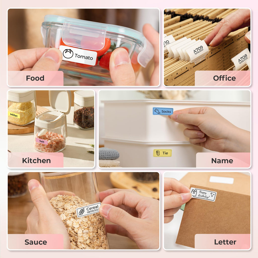 Nelko Wireless Bluetooth Label Maker Printer with Templates, White - Task & Tether
