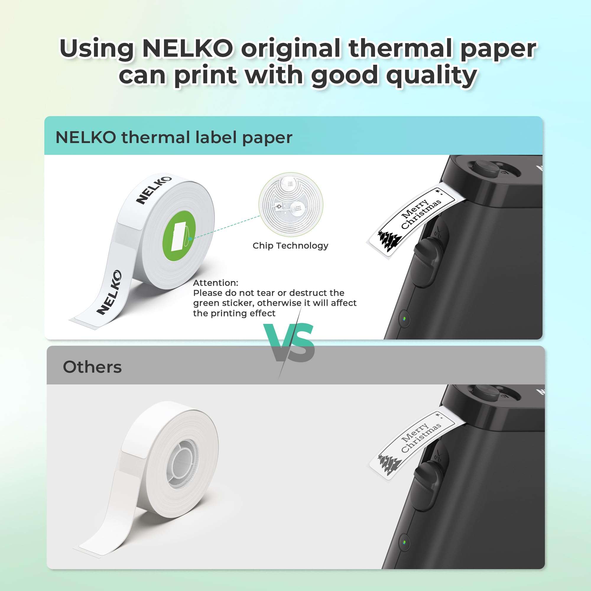 Nelko Wireless Bluetooth Label Maker Printer with Templates, White - Task & Tether