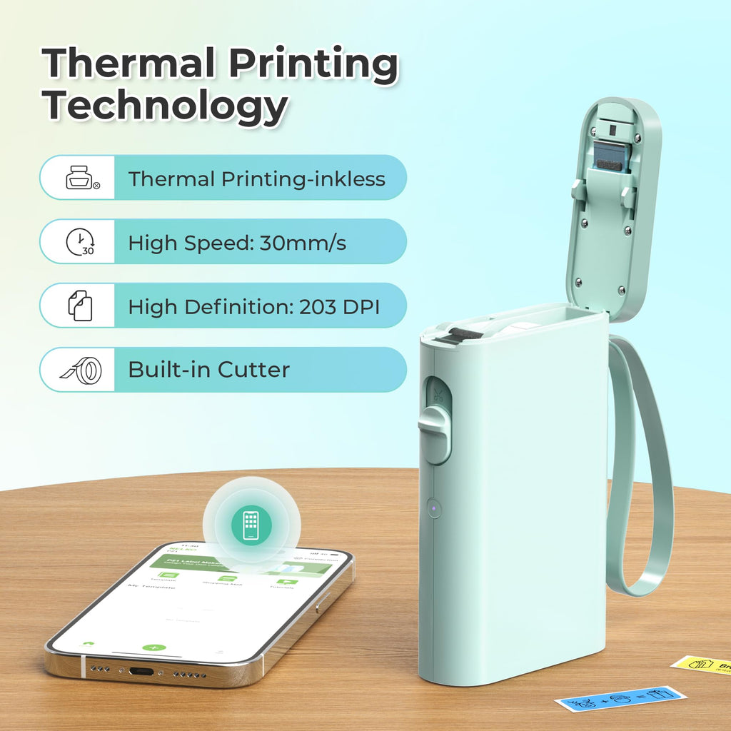 Nelko Wireless Bluetooth Label Maker Printer with Templates, White - Task & Tether