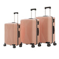 Non - TSA customs lock 3 - in - 1 PP trolley case, 20in, 24in, 28in PP rose gold - Task & Tether