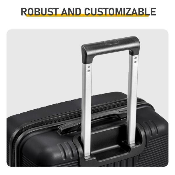 Non - TSA customs lock 4 - in - 1 PP trolley case, 16in, 20in, 24in, 28in, PP, black - Task & Tether