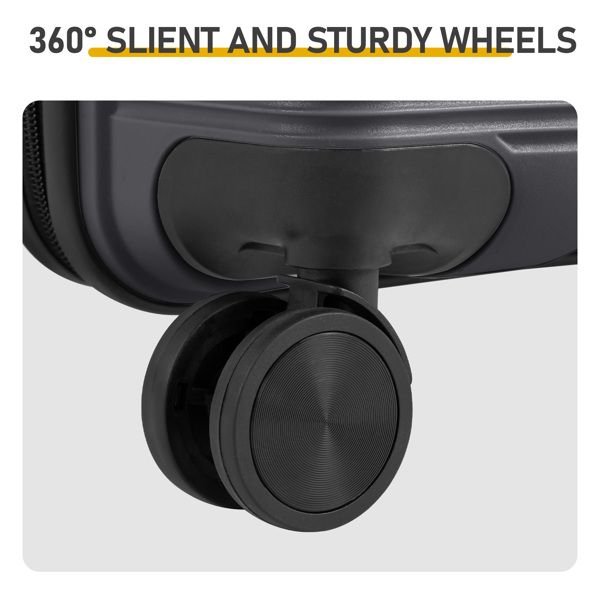 Non - TSA customs lock 4 - in - 1 PP trolley case, 16in, 20in, 24in, 28in, PP, dark gray - Task & Tether