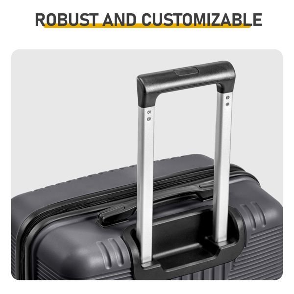 Non - TSA customs lock 4 - in - 1 PP trolley case, 16in, 20in, 24in, 28in, PP, dark gray - Task & Tether