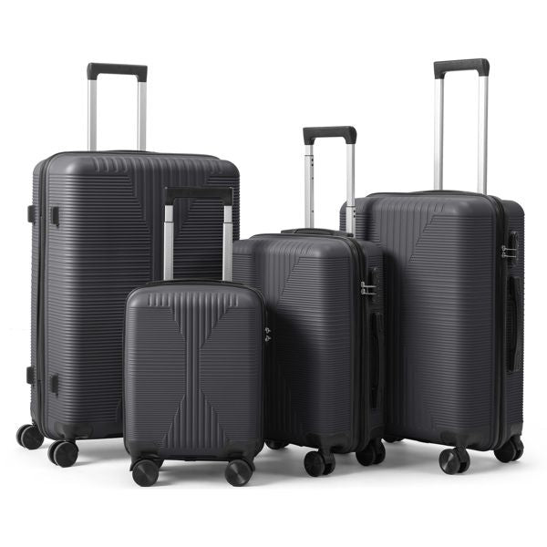 Non - TSA customs lock 4 - in - 1 PP trolley case, 16in, 20in, 24in, 28in, PP, dark gray - Task & Tether