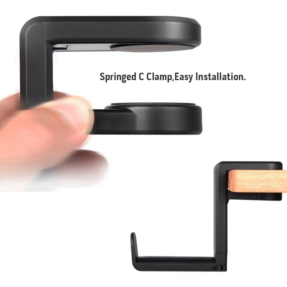 Adjustable PC Gaming Headset Stand with Rotating Arm Mount - Task & Tether