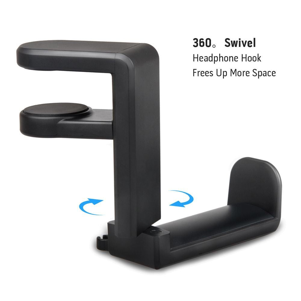 Adjustable PC Gaming Headset Stand with Rotating Arm Mount - Task & Tether
