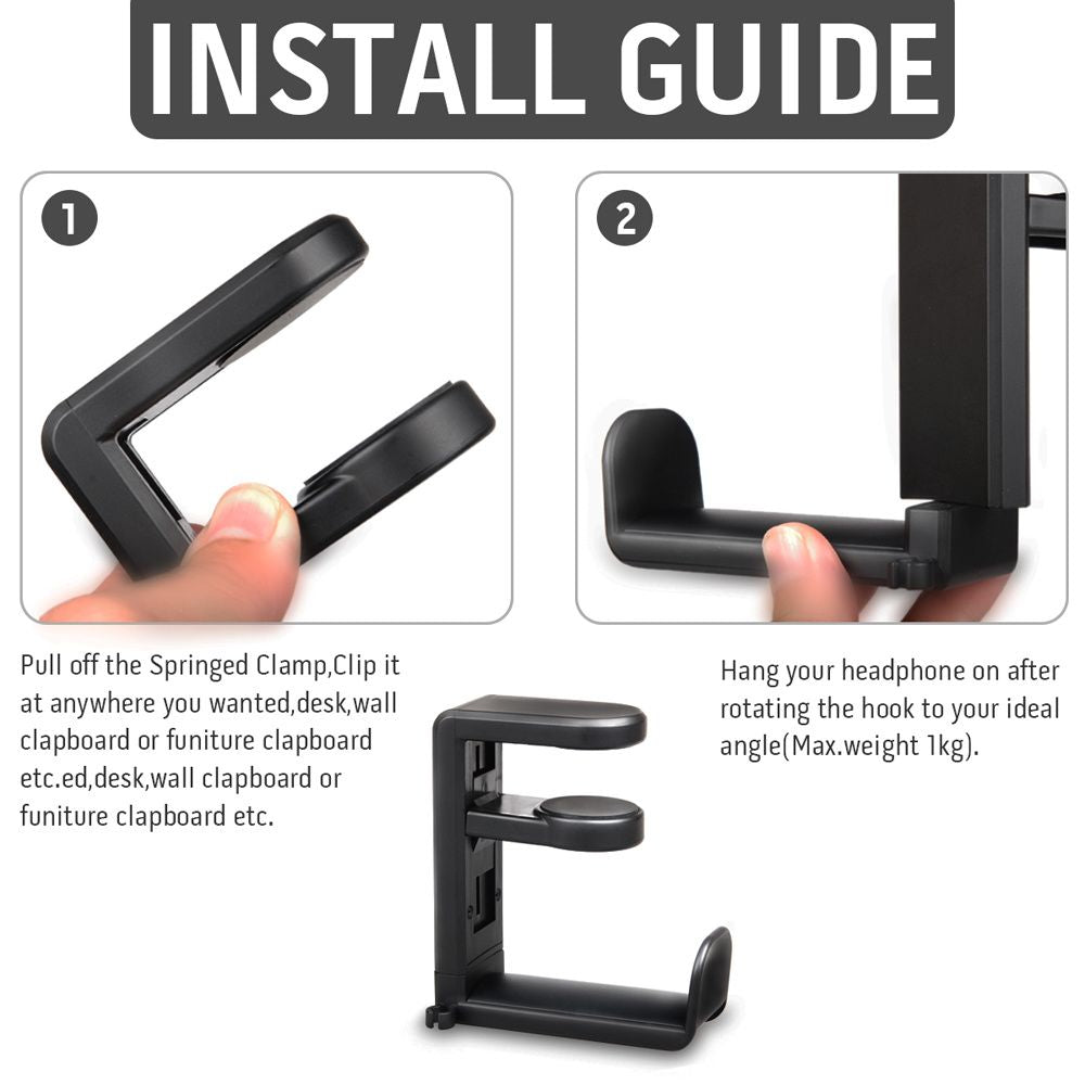 Adjustable PC Gaming Headset Stand with Rotating Arm Mount - Task & Tether