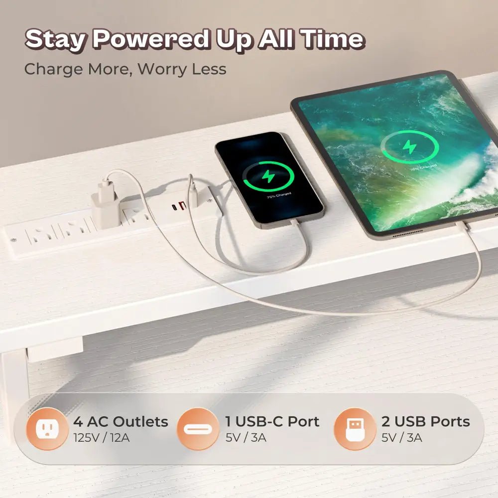 66 Inch L-Shaped Computer Desk with Power Outlets, Home Office, LED Lights, Fabric Drawers - Black - Task & Tether