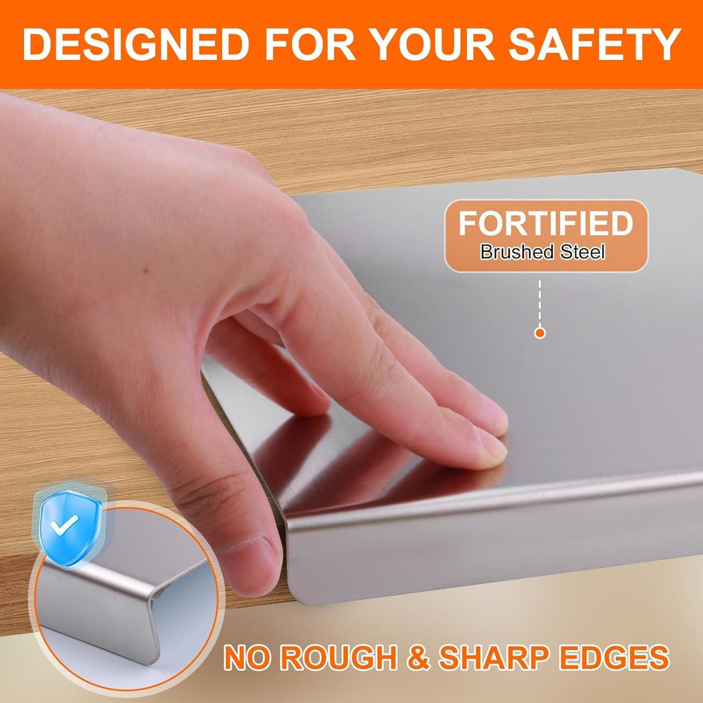 Stainless Steel Cutting Board for Kitchen - Large 304 Chopping Boards with Lid and Non - Slip Pad for Countertop, Suitable for Meat Vegetables Bread and Baking,Kitchen Accessories, - Task & Tether