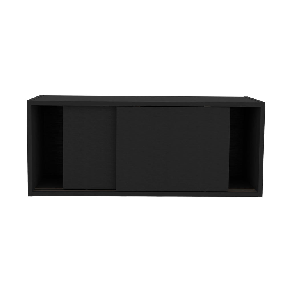 Wall Cabinet 13" H, 2 Sliding doors, 1 Shelf, Black - Task & Tether