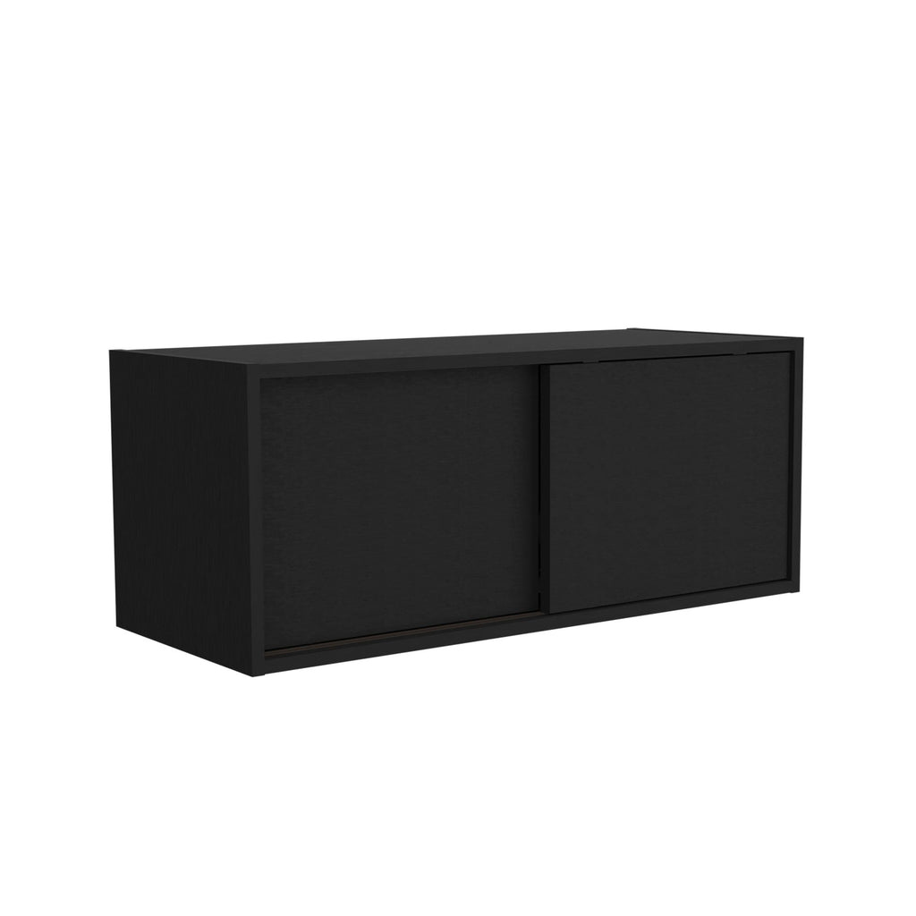 Wall Cabinet 13" H, 2 Sliding doors, 1 Shelf, Black - Task & Tether