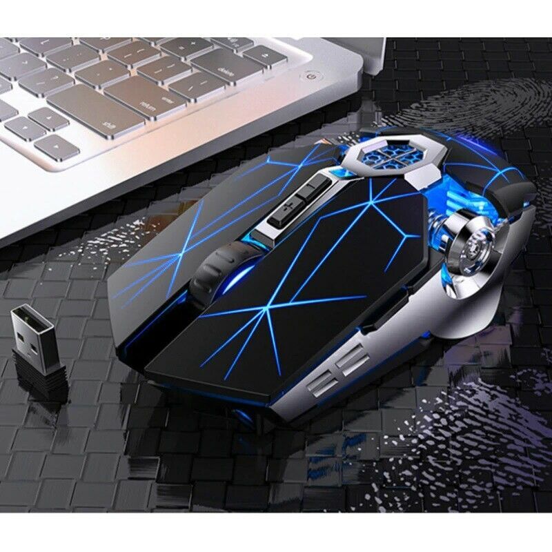 Wireless Optical 2.4G USB Gaming Mouse 1600DPI 7 Color LED Backlit Rechargeable Silent Mice For PC Laptop - Task & Tether