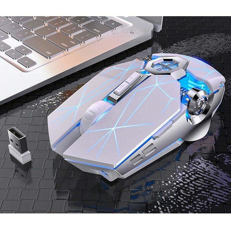 Wireless Optical 2.4G USB Gaming Mouse 1600DPI 7 Color LED Backlit Rechargeable Silent Mice For PC Laptop - Task & Tether