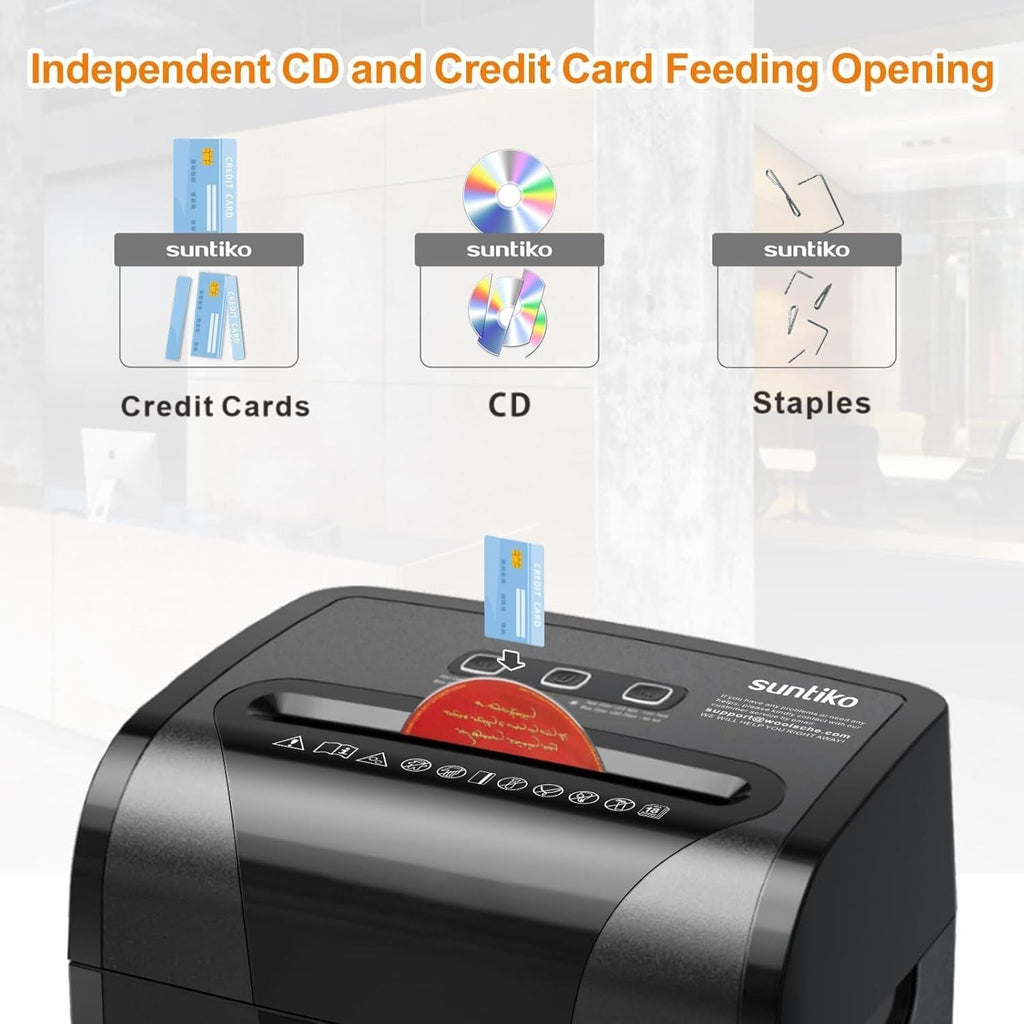 Woolsche Paper Shredder, 18 - Sheet Cross Cut with 18 Liters Pull Out Bin, P - 4 Security Level, Shred Paper and Credit Card, Durable&Fast with Auto Jam Proof System Shredder for Office - Task & Tether