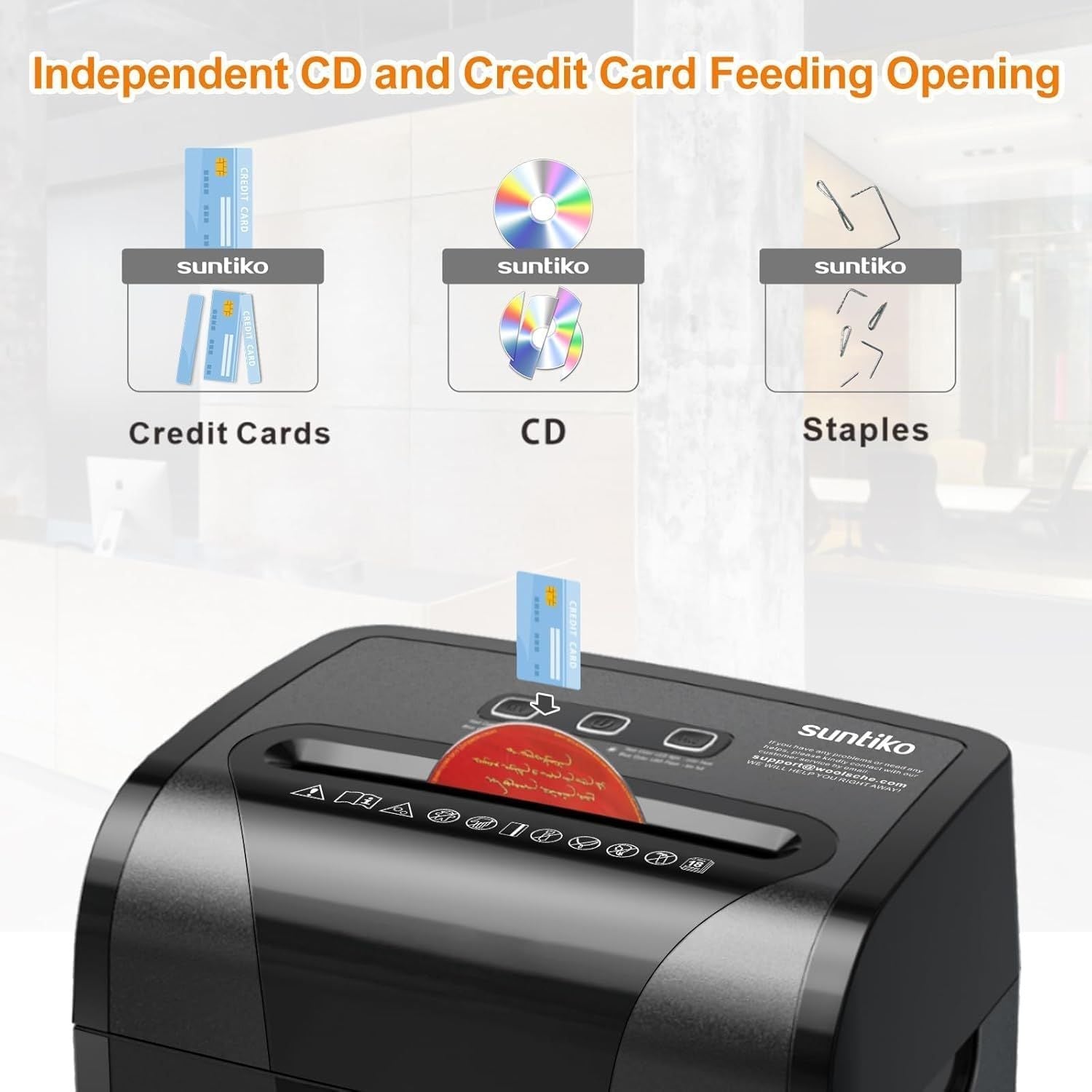 Woolsche Paper Shredder, 18 - Sheet Cross Cut with 18 Liters Pull Out Bin, P - 4 Security Level, Shred Paper and Credit Card, Durable&Fast with Auto Jam Proof System Shredder for Office - Task & Tether